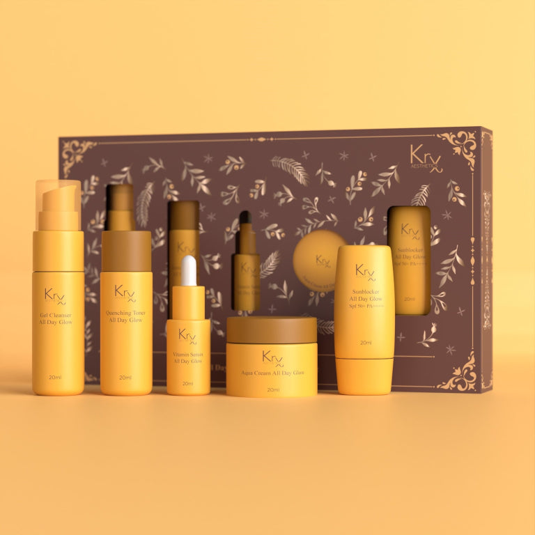 Coffret cadeau KRX avec étui rose (édition spéciale fêtes) - Gamme All Day Glow