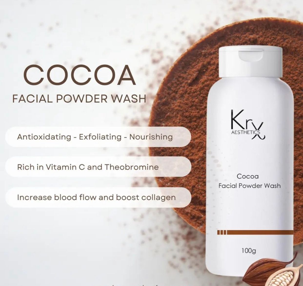 Poudre nettoyante pour le visage KRX Cocoa